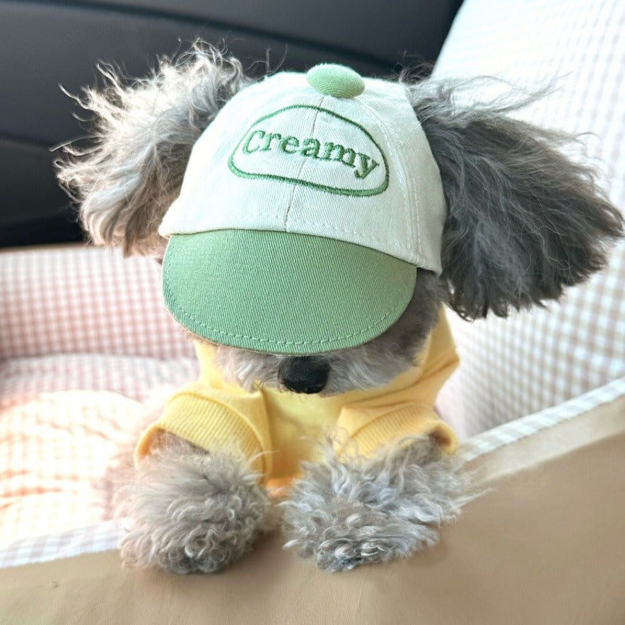 Embroidered Canvas Dog Hat