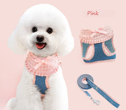 Plaid Ruffle Harness & Leash Set