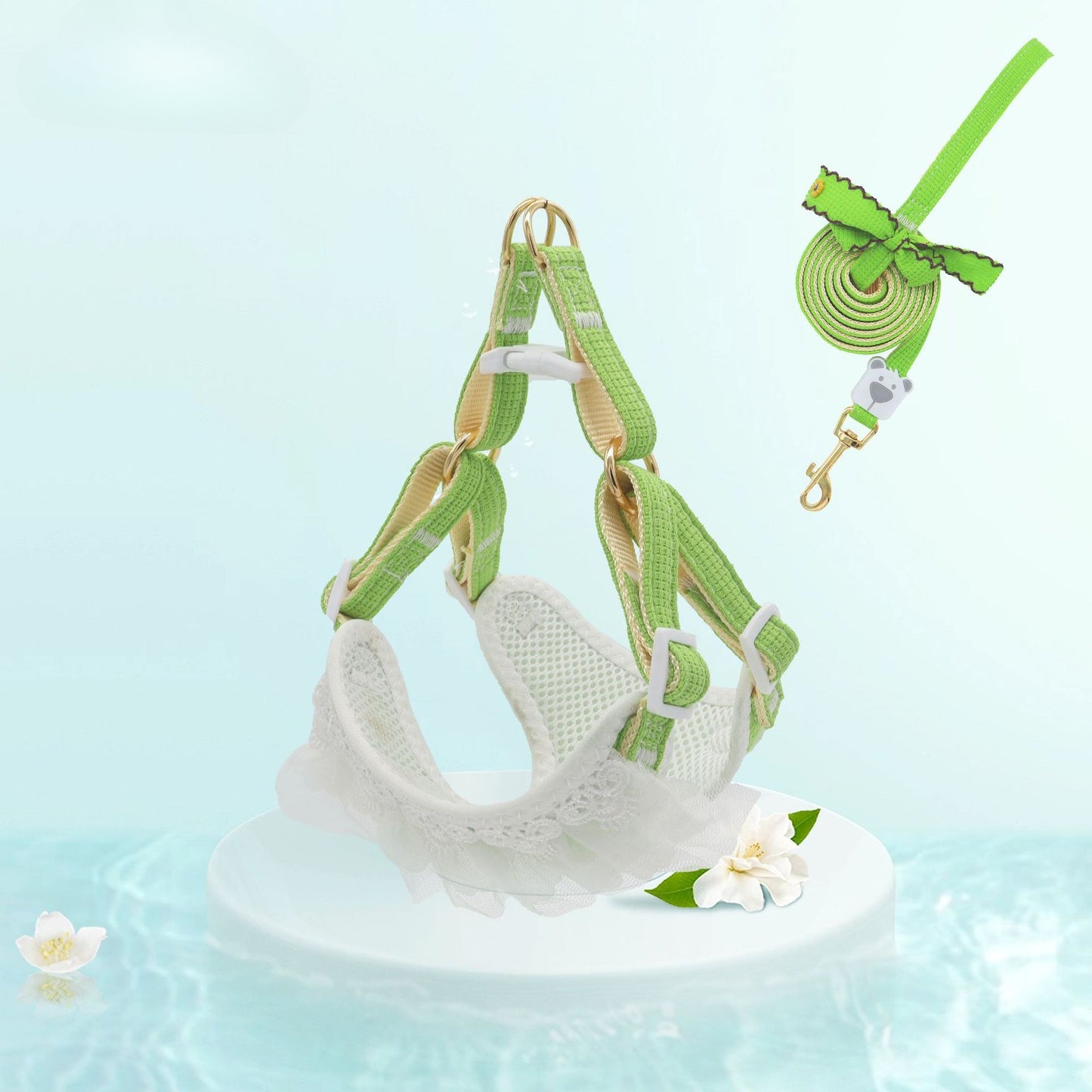 Lace Trim Harness & Leash Set
