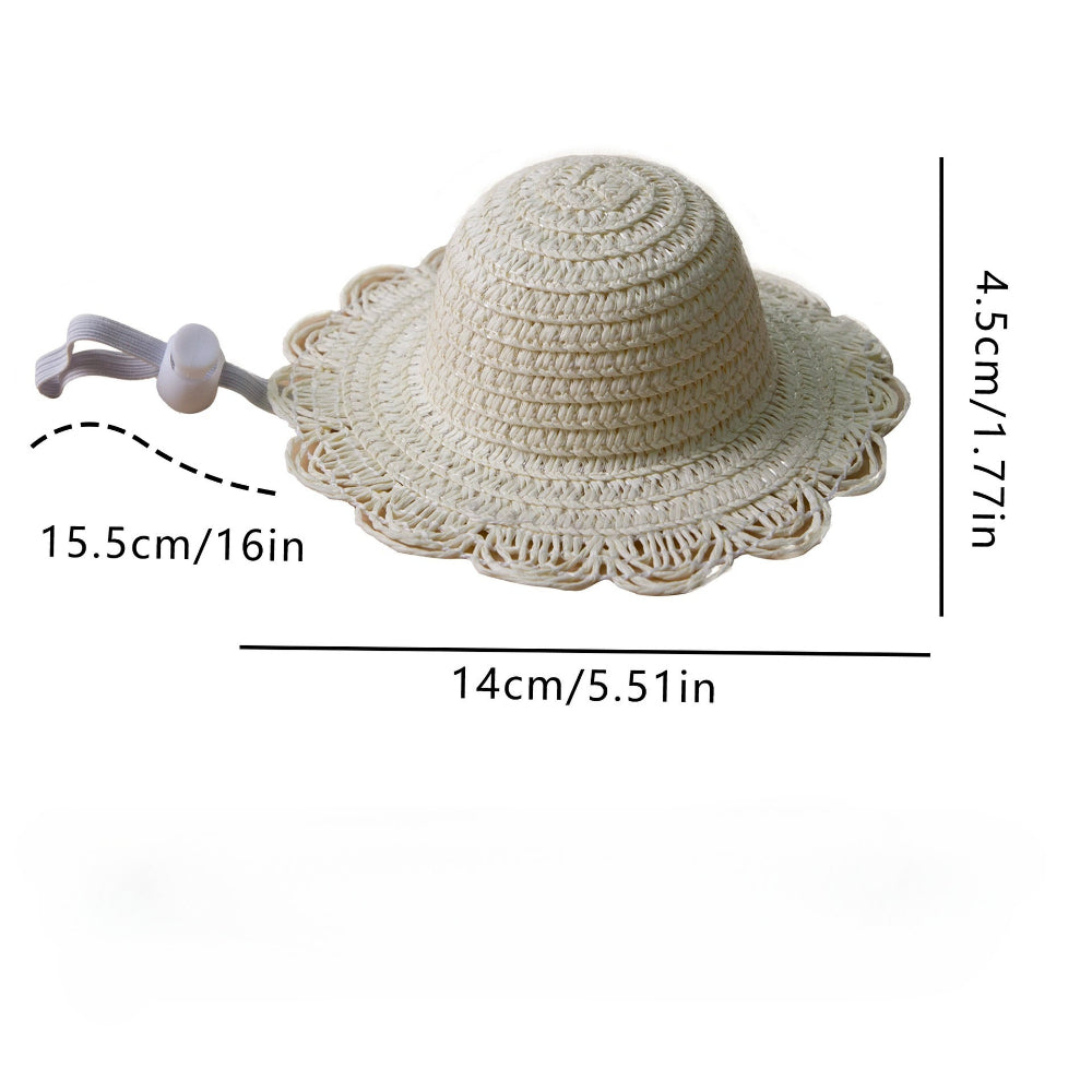 Woven Straw Dog Hat