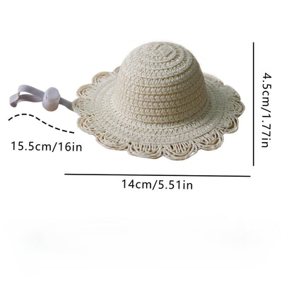 Woven Straw Dog Hat