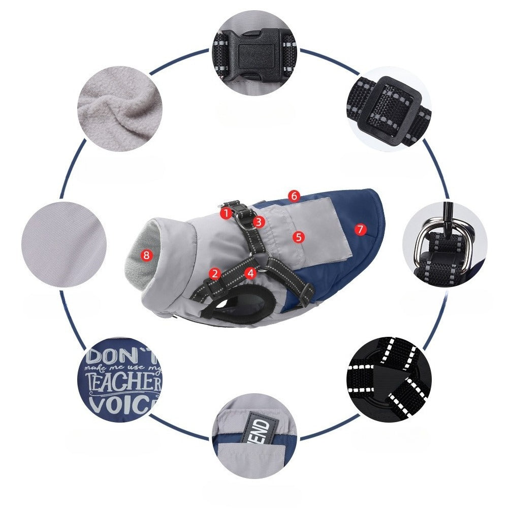 Waterproof Fleece-Lined Dog Harness