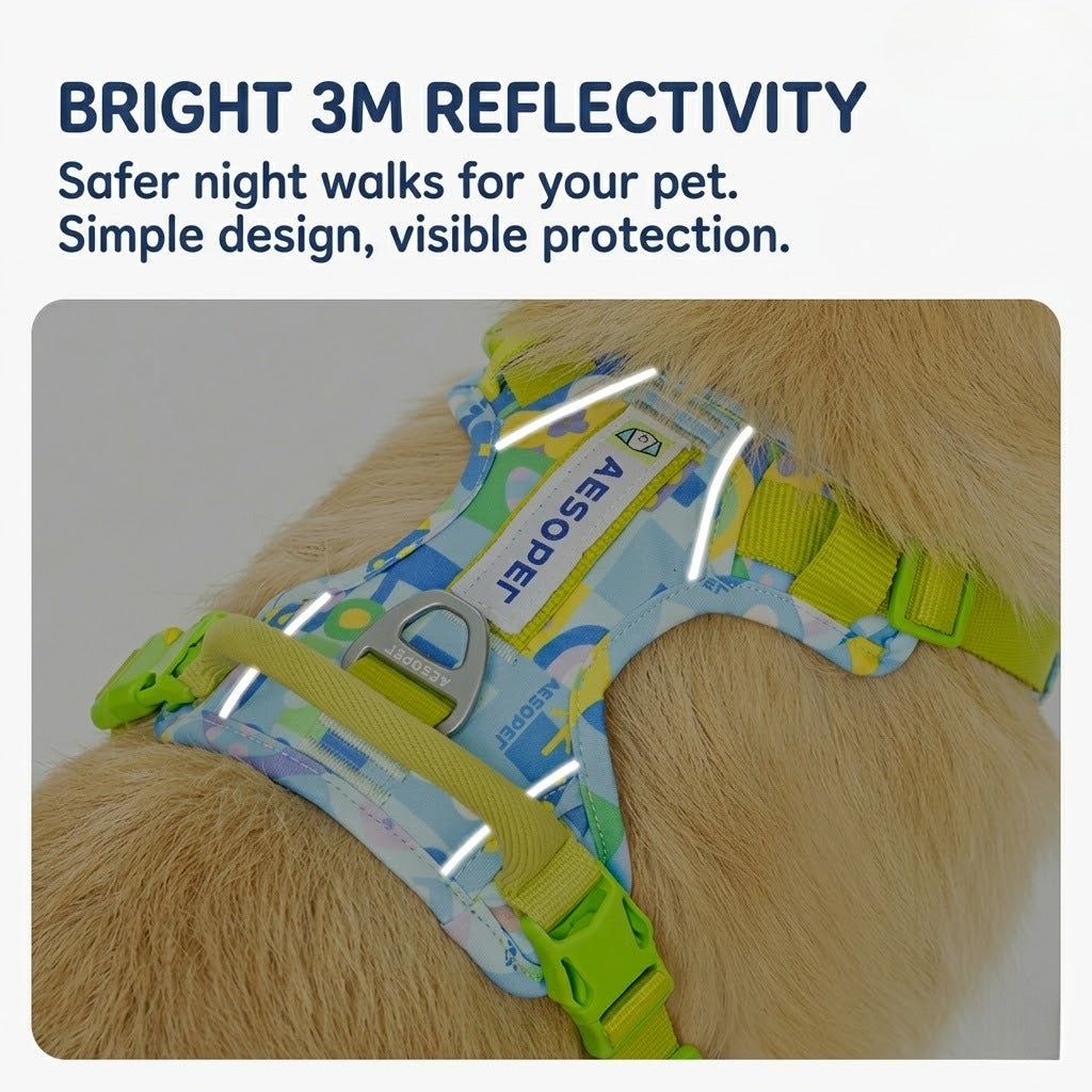 Reflective Patterned Dog Harness