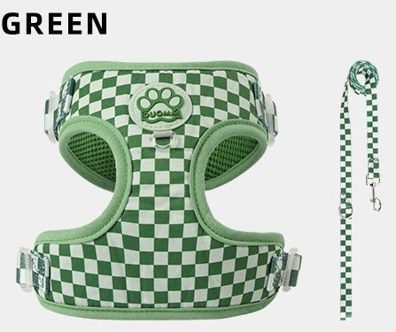 Checkerboard Harness & Leash Set