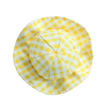 Plaid Sun Protection Dog Hat