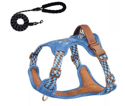 Denim Vest Harness & Leash Set