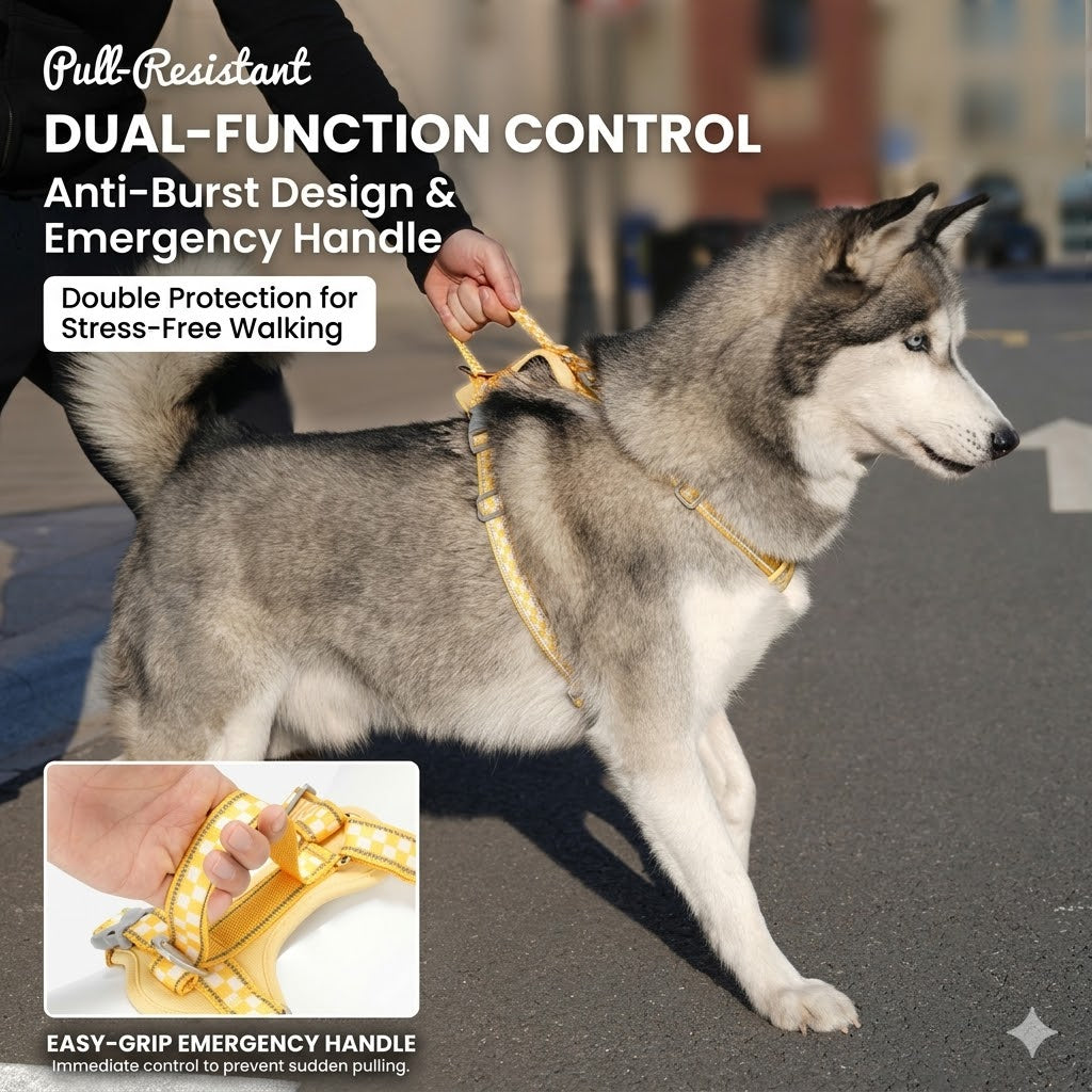 Checkerboard Reflective Dog Harness