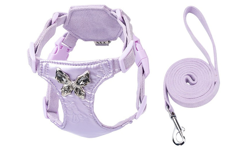 Butterfly Rhinestone Harness & Leash Set