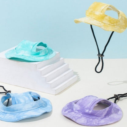 Tie-Dye Sun Protection Dog Hat