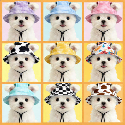Tie-Dye Sun Protection Dog Hat