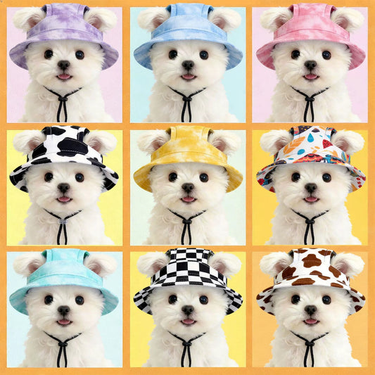 Tie-Dye Sun Protection Dog Hat