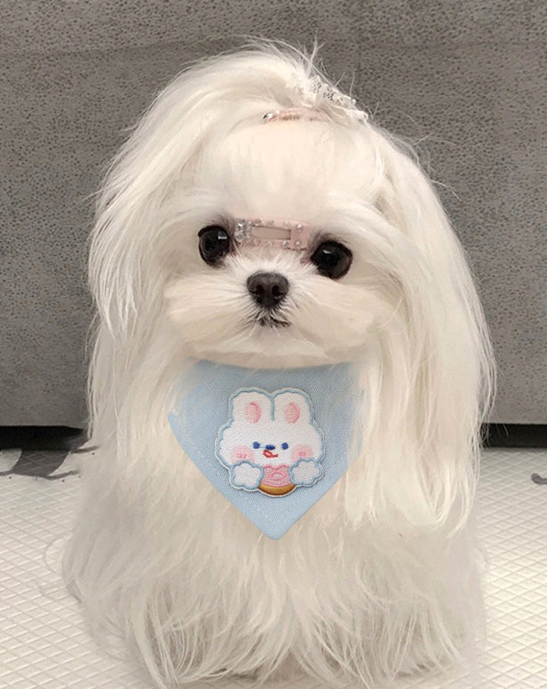 Cartoon Embroidered Dog Bandana