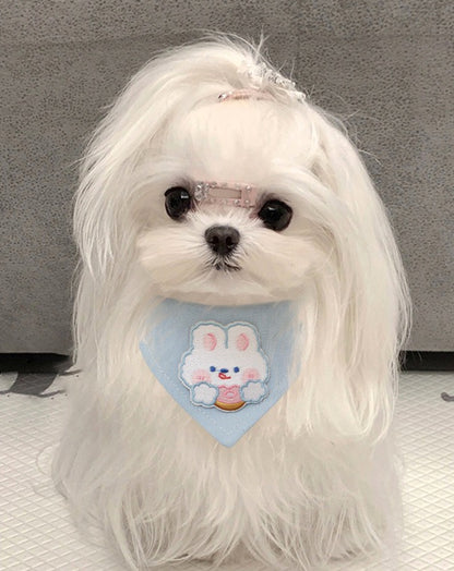 Cartoon Embroidered Dog Bandana