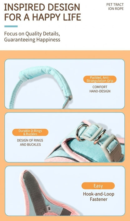 Reflective Suede Harness & Leash Set