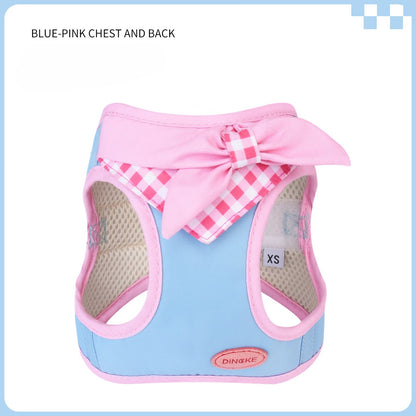 Plaid Bow Harness & Leash Set