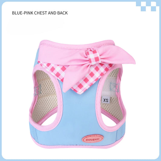 Plaid Bow Harness & Leash Set