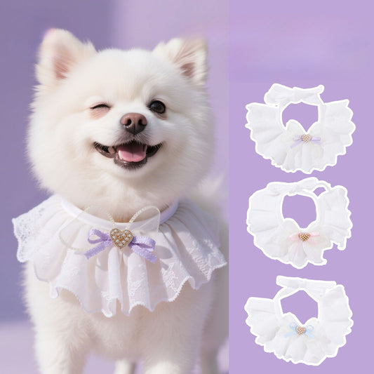 Lace Bow Dog Necklace