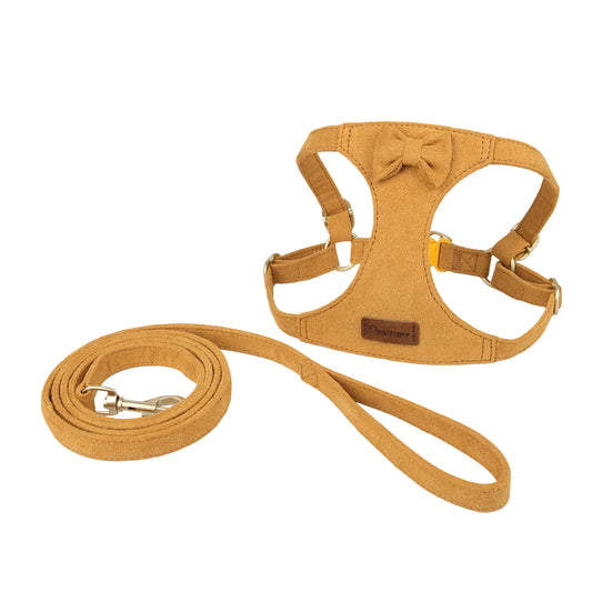 Soft Faux Suede Harness, Leash & Collar Set
