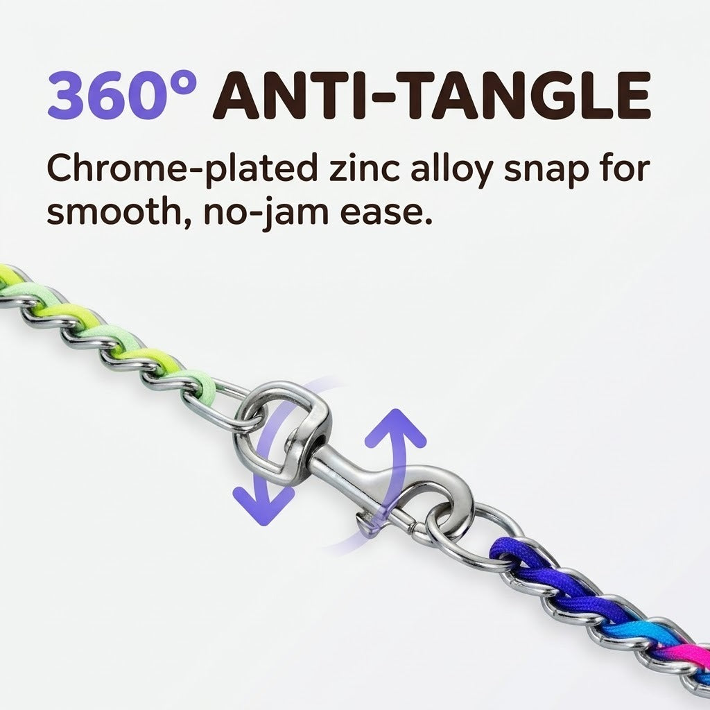 Colorful Braided P-Chain Dog Leash