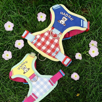 Plaid Bear Harness & Leash Set