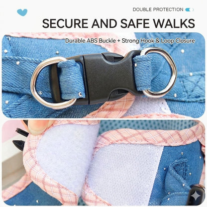 Plaid Ruffle Harness & Leash Set