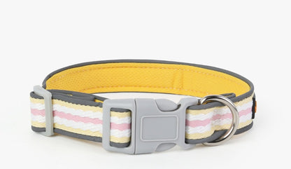 Striped Adjustable Dog Collar for Dogs – Pink