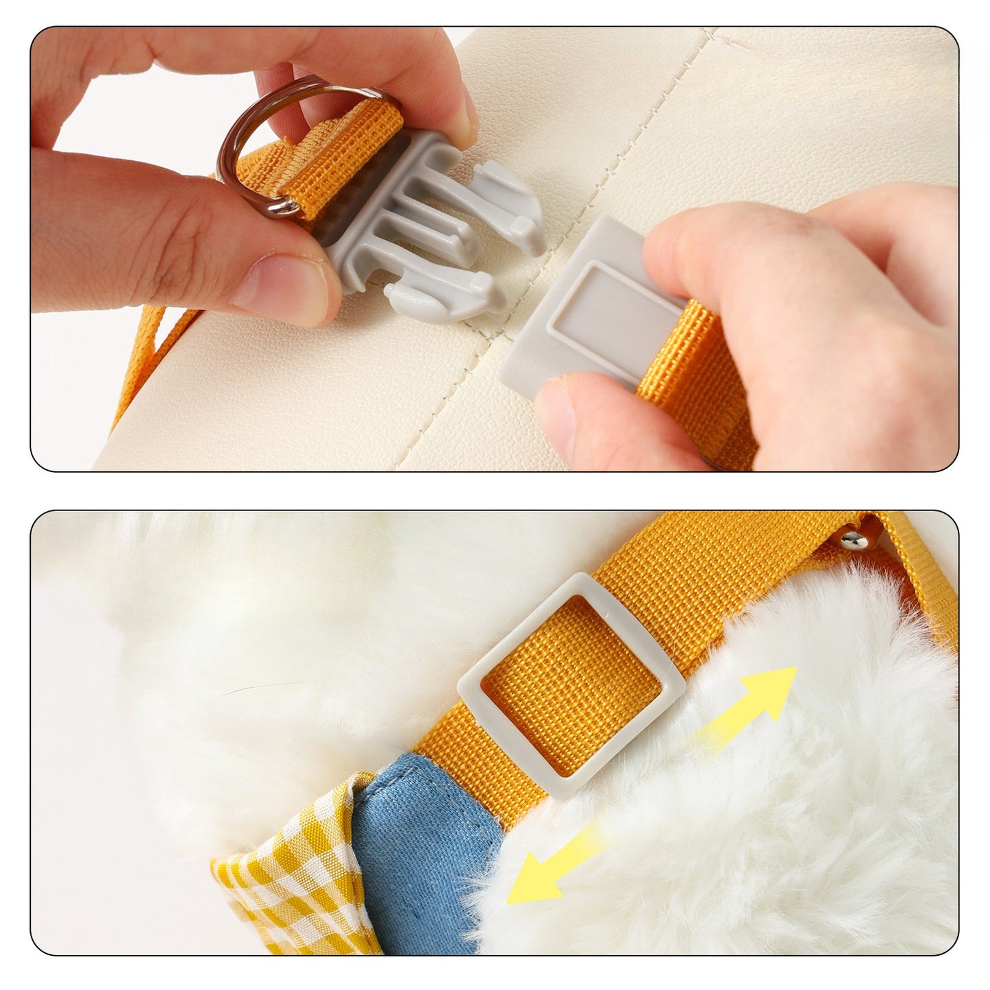 Plaid Denim Dog Accessory Set for Dogs – Yellow