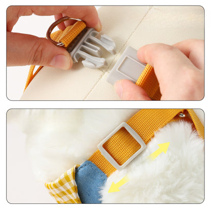 Plaid Denim Dog Accessory Set for Dogs – Yellow