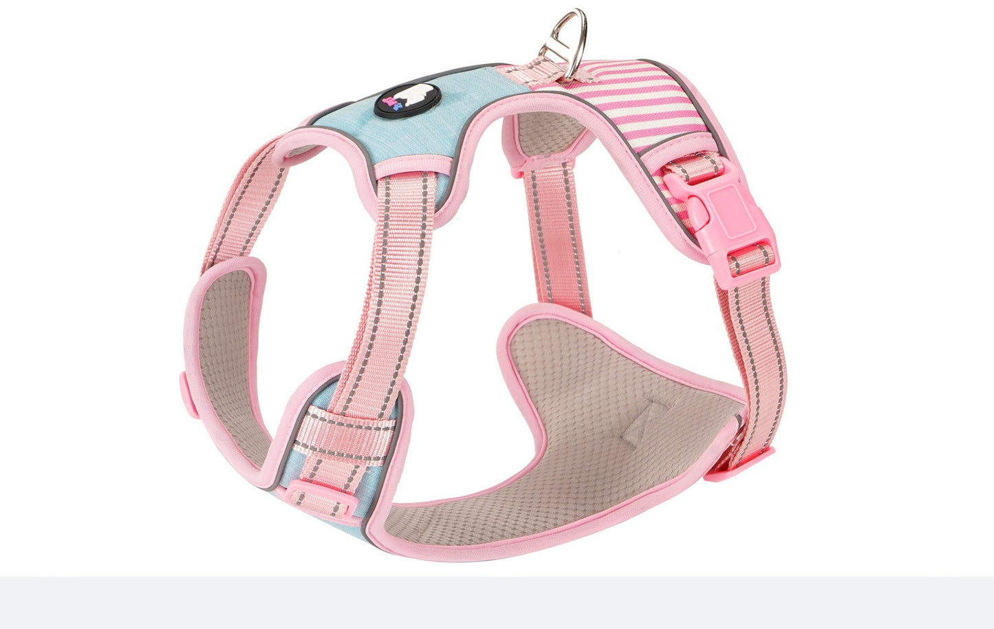 Striped Contrast Vest Dog Harness for Dogs – Pink