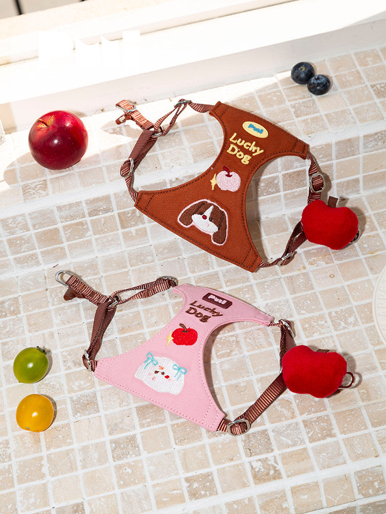 Cartoon Embroidered Dog Harness