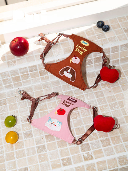 Cartoon Embroidered Dog Harness