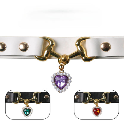 Faux Leather Charm Dog Collar for Dogs – Multi-Color