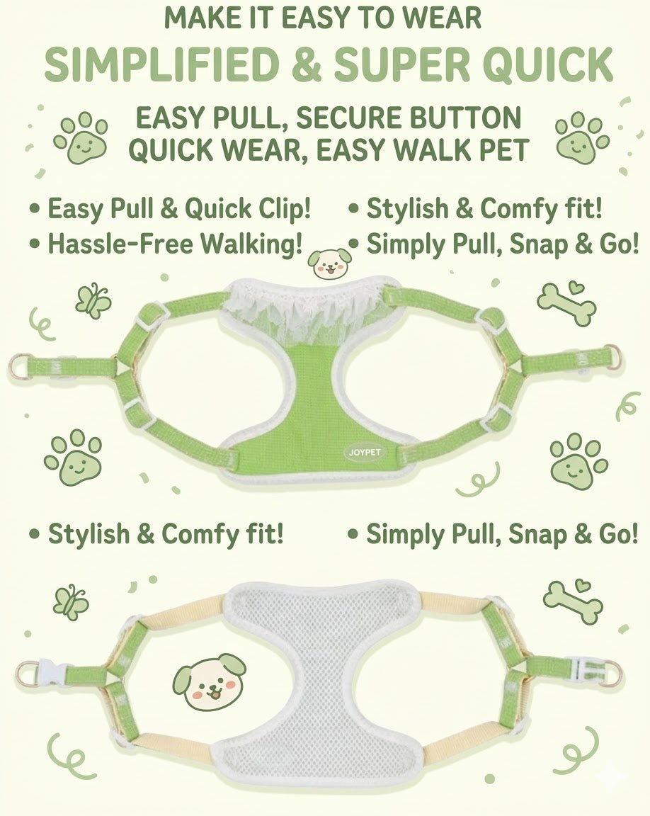 Lace Trim Harness & Leash Set