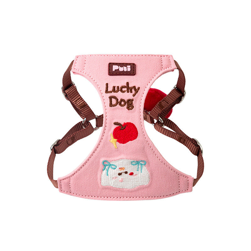 Cartoon Embroidered Dog Harness