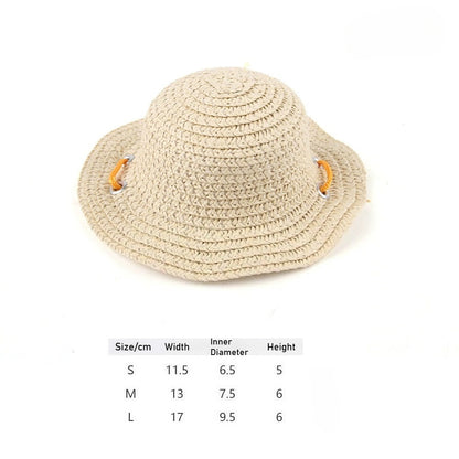 Woven Daisy Straw Dog Hat