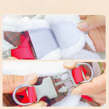 Plaid Bow Tie Dog Accessory Set for Dogs – Red