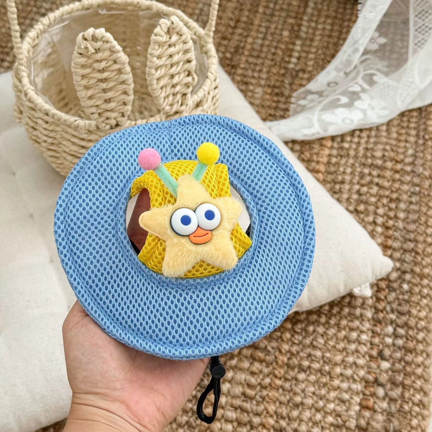 Cartoon Star Mesh Dog Hat