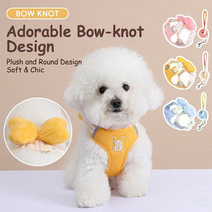 Plush Bow Harness & Leash Set
