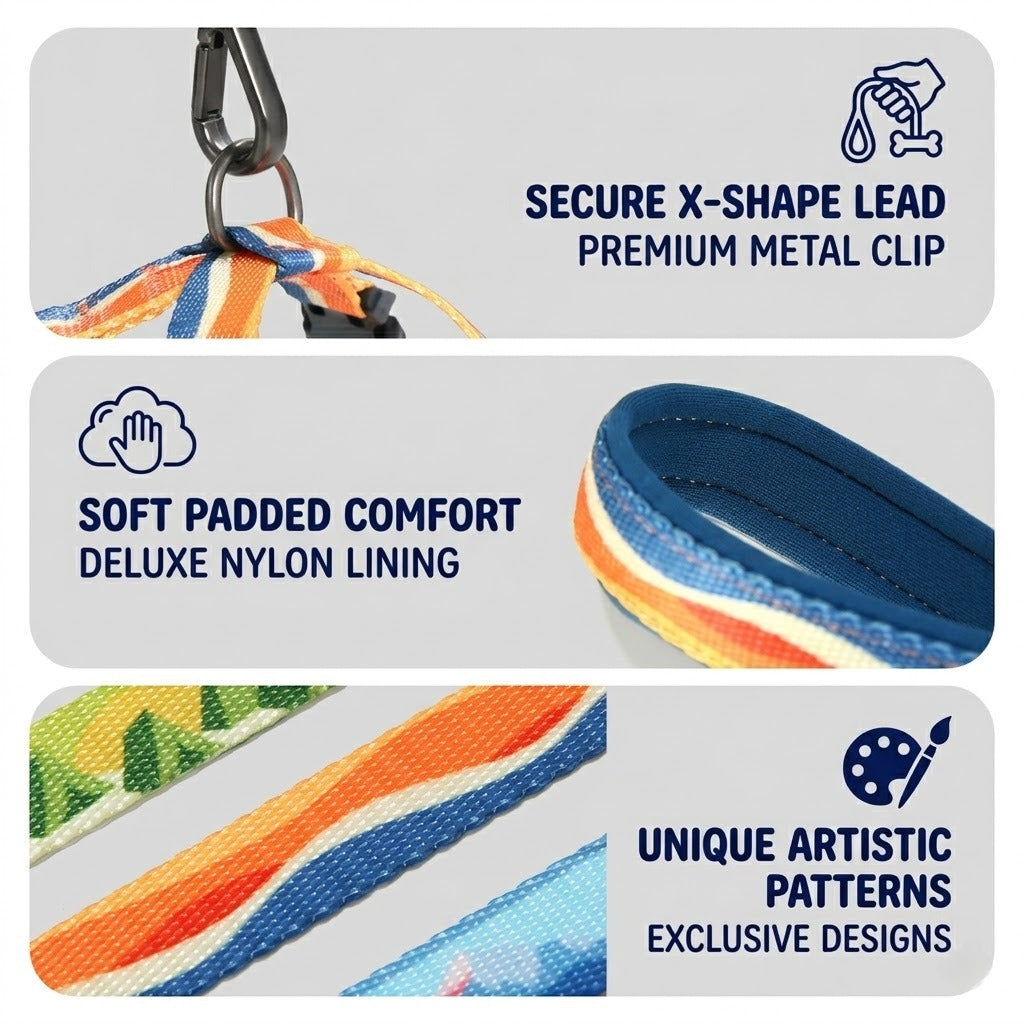 X-Shaped Breathable Harness & Leash Set