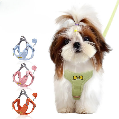 Corduroy Bow Tie Harness & Leash Set