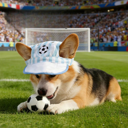 Soccer Striped Dog Baseball Cap – Blue