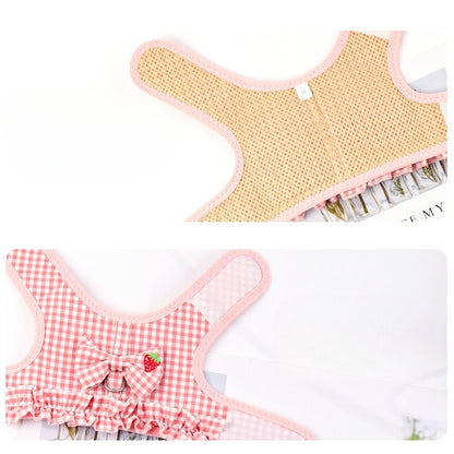 Plaid Fruit Dog Accessory Set for Dogs – Pink