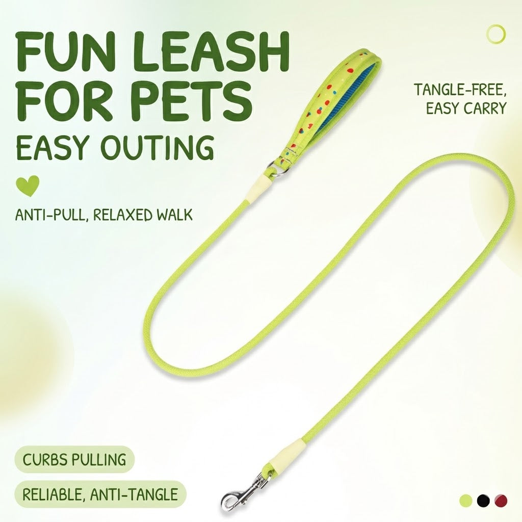 Polka Dot Rope Dog Leash