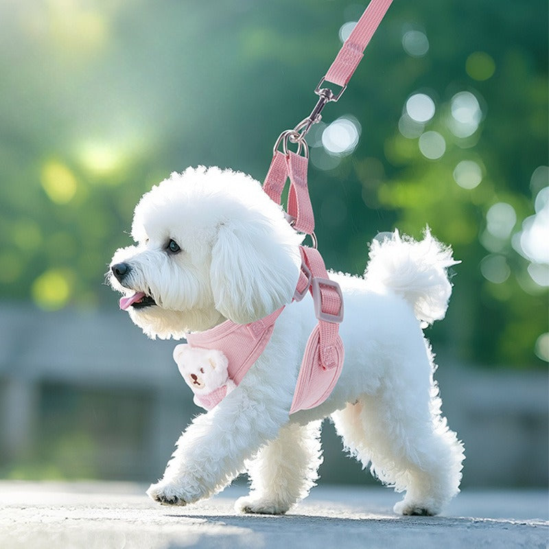 3D Cartoon Bear Dog Accessory Set for Dogs – Pink