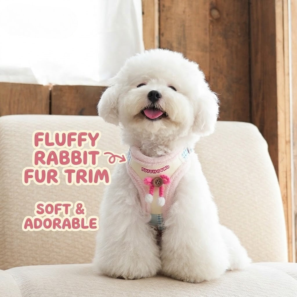 Plush Christmas Dog Harness – Pink
