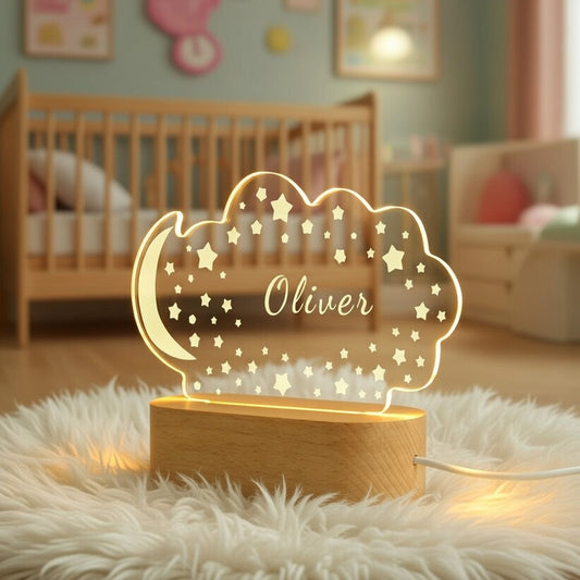 Personalised Cloud Name Night Light for Kids